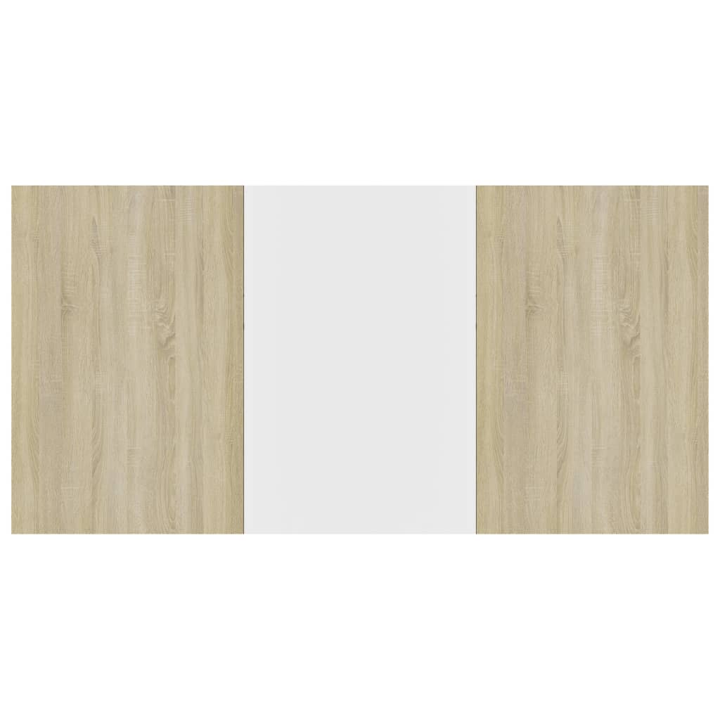 Mesa De Comedor Madera Contrachapada Blanco Roble 180x90x76 Cm_4