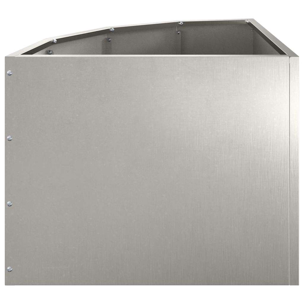 Macetero De Esquina Plateado 45 X 45 X 35 Cm Acero Inoxidable_5