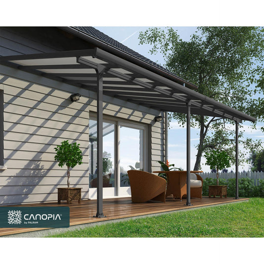 Pérgola anexa Feria 300x61 cm cinzento