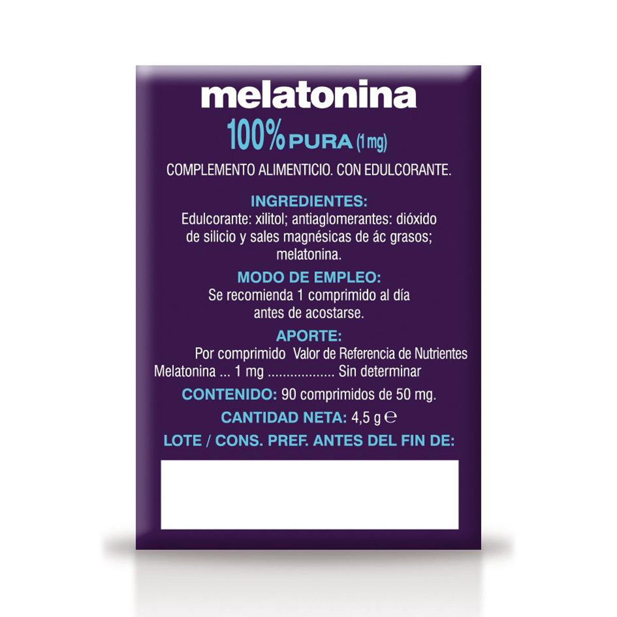 Embalagem de 3x Soria Natural Melatonina, 90 comprimidos