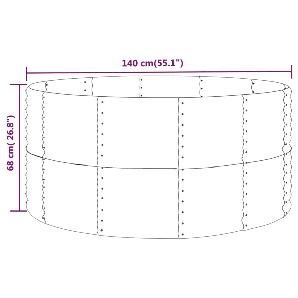 Jardinera Arriate Acero Galvanizado Plata 140x140x68 Cm_3