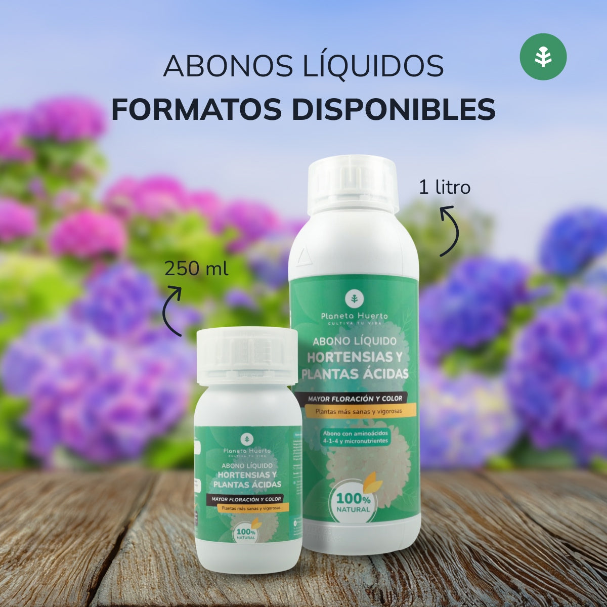 Fertilizante Líquido Planeta Huerto para Hortênsias e Plantas Ácidas 1 l