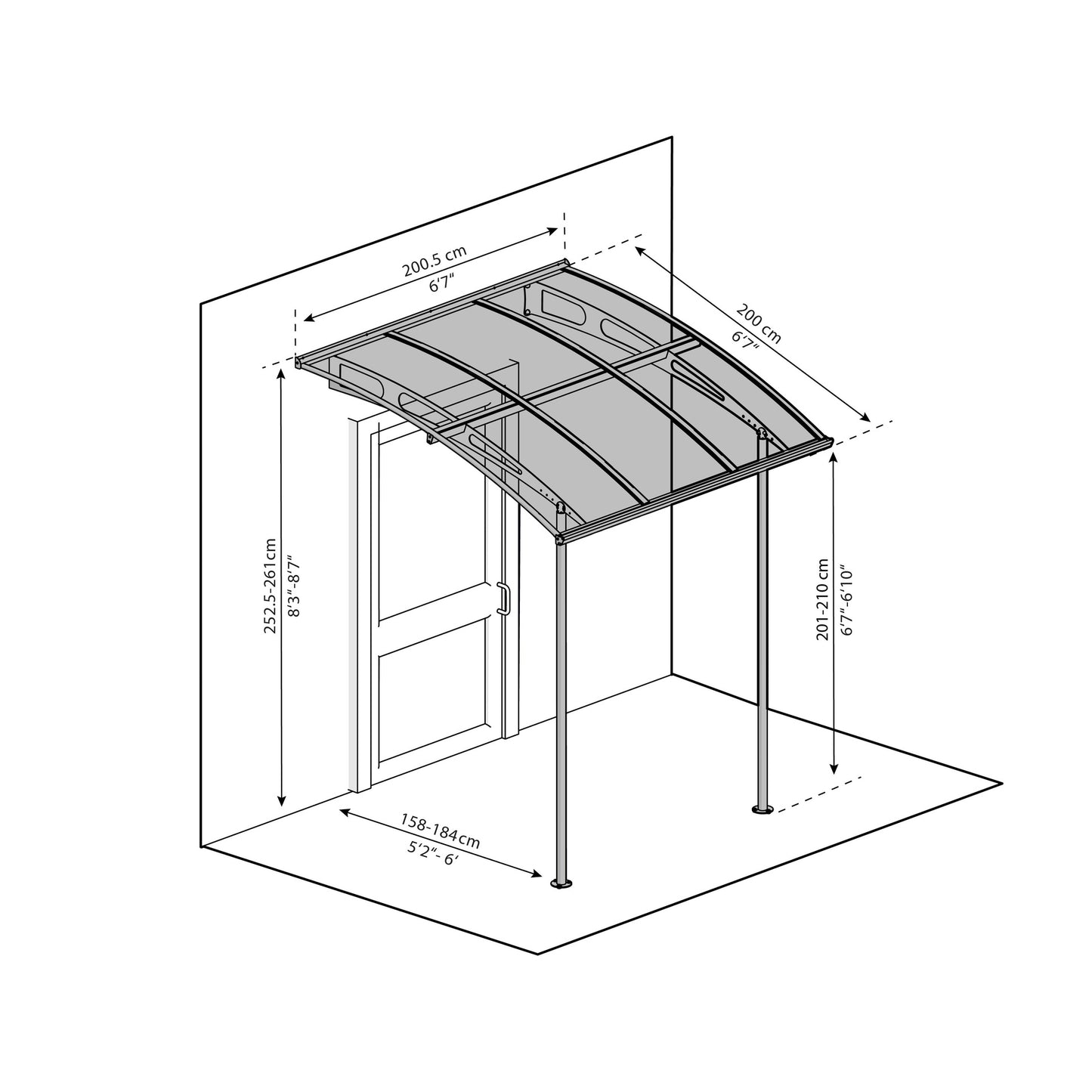 Marquise Vega 200x200x252 cm