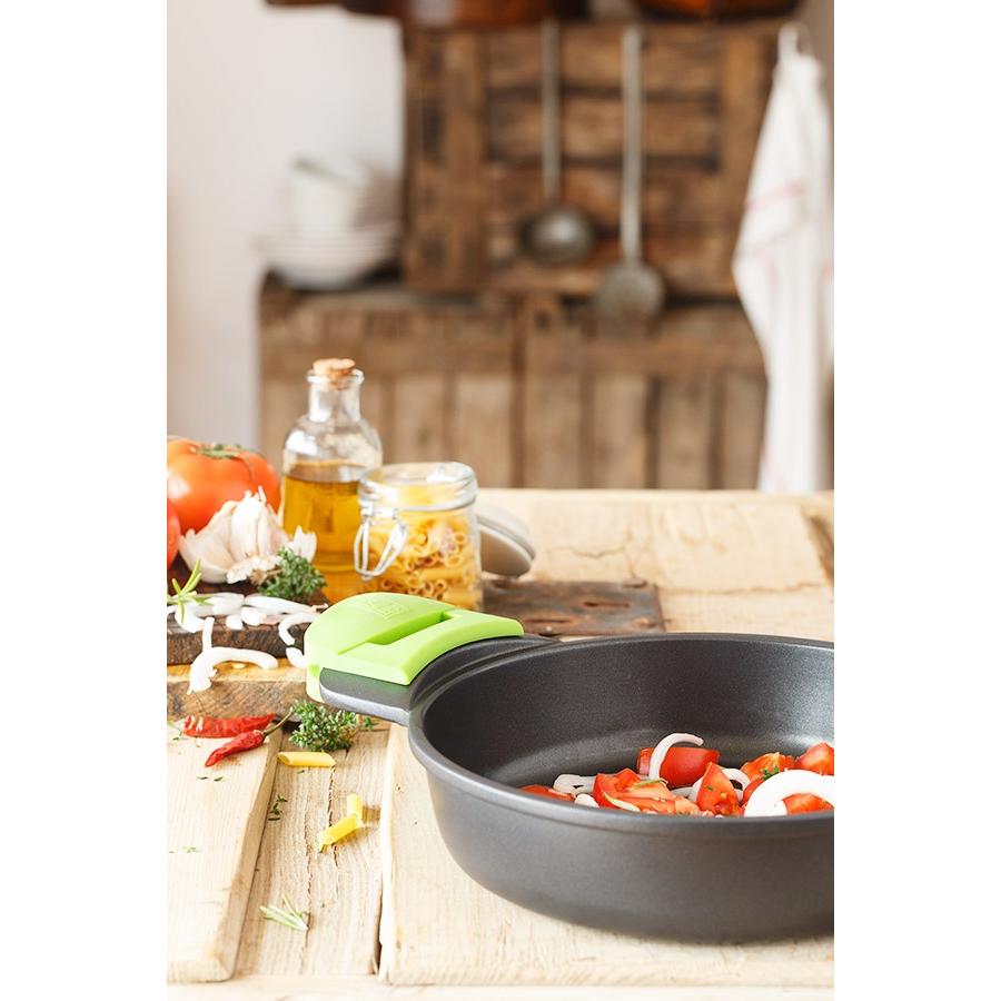 Panela baixa Bra Prior ECO+ com tampa em alumínio fundido, 36 cm