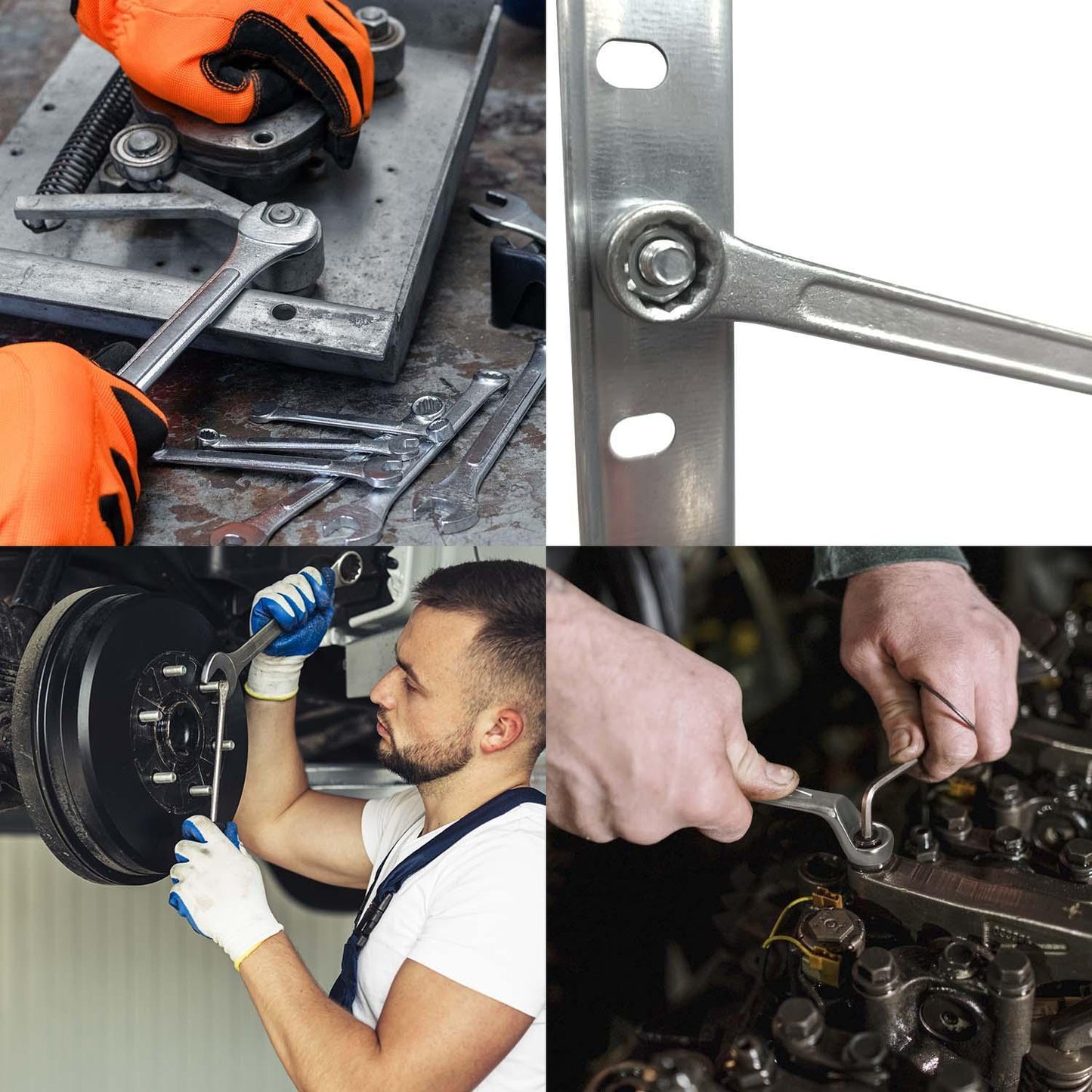 Llave Estrella Acodada Plus Acero Cromo Vanadio 8x9 Din 838. Llave Doble Boca Acodada, Llave Fija Estrella Acodada