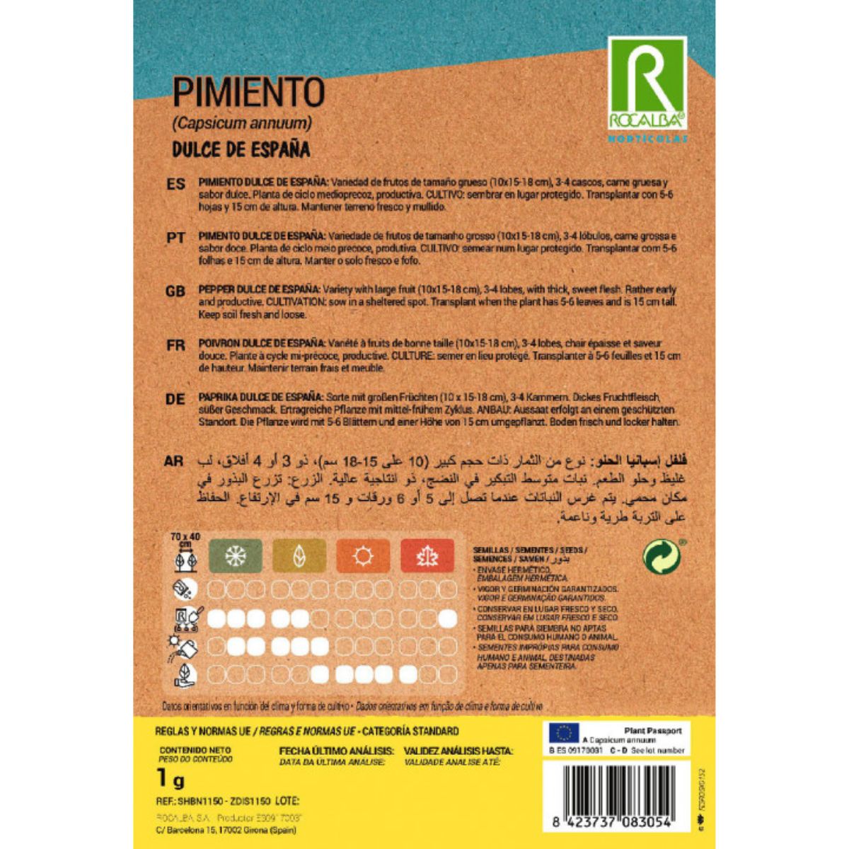 Sementes de pimentão doce de Espanha