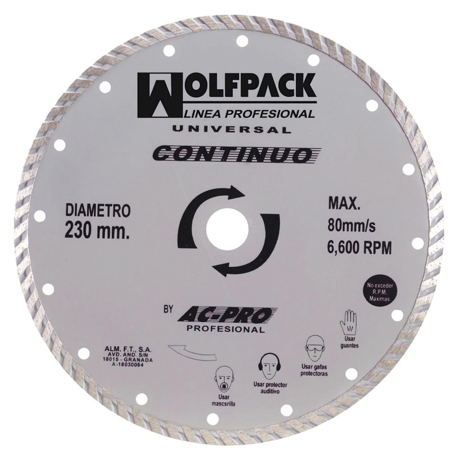 Disco Diamante 230 Mm. General Obra Continuo