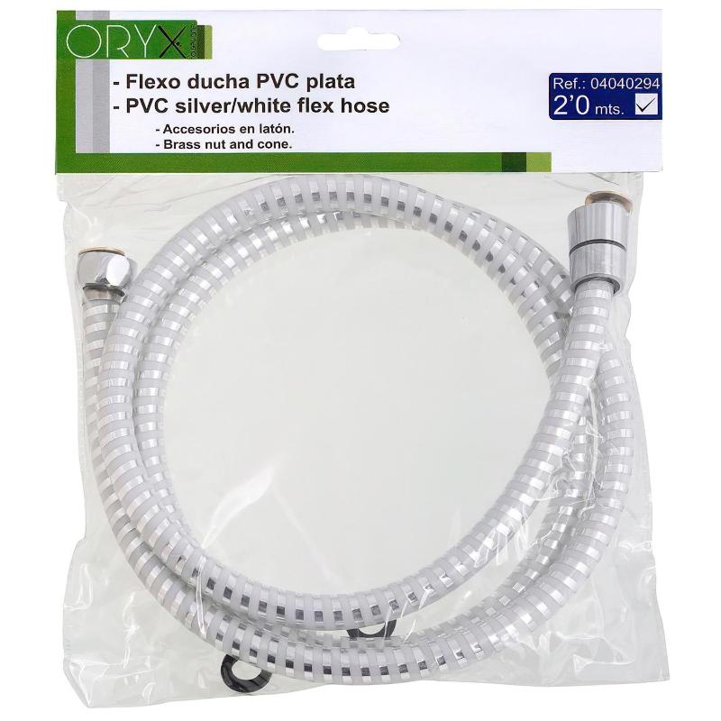 Flexo Ducha Pvc Blanco/plata 2,00 Metros_1