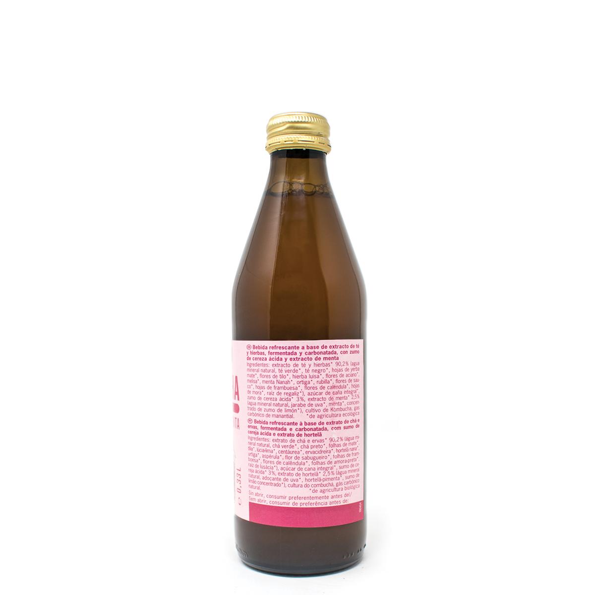 Kombucha Biológica de Cereja e Hortelã Voelkel 330 ml