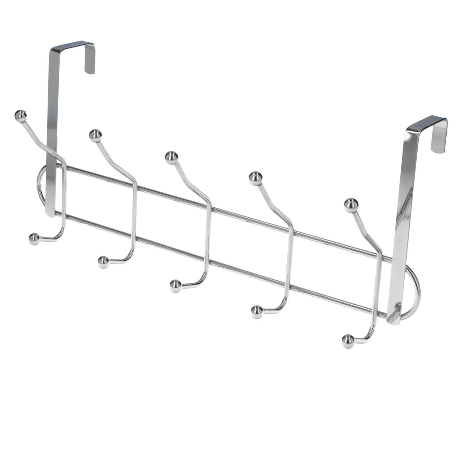 Perchero Cromado Colgante Para Puerta 5/10 Ganchos. Terminacion Metalica.