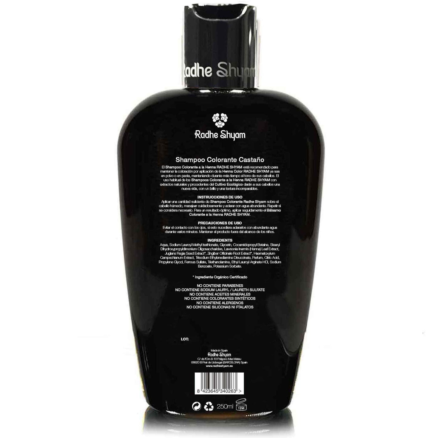 Champô Coloração de Henna Castanha Radhe Shyam 250 ml