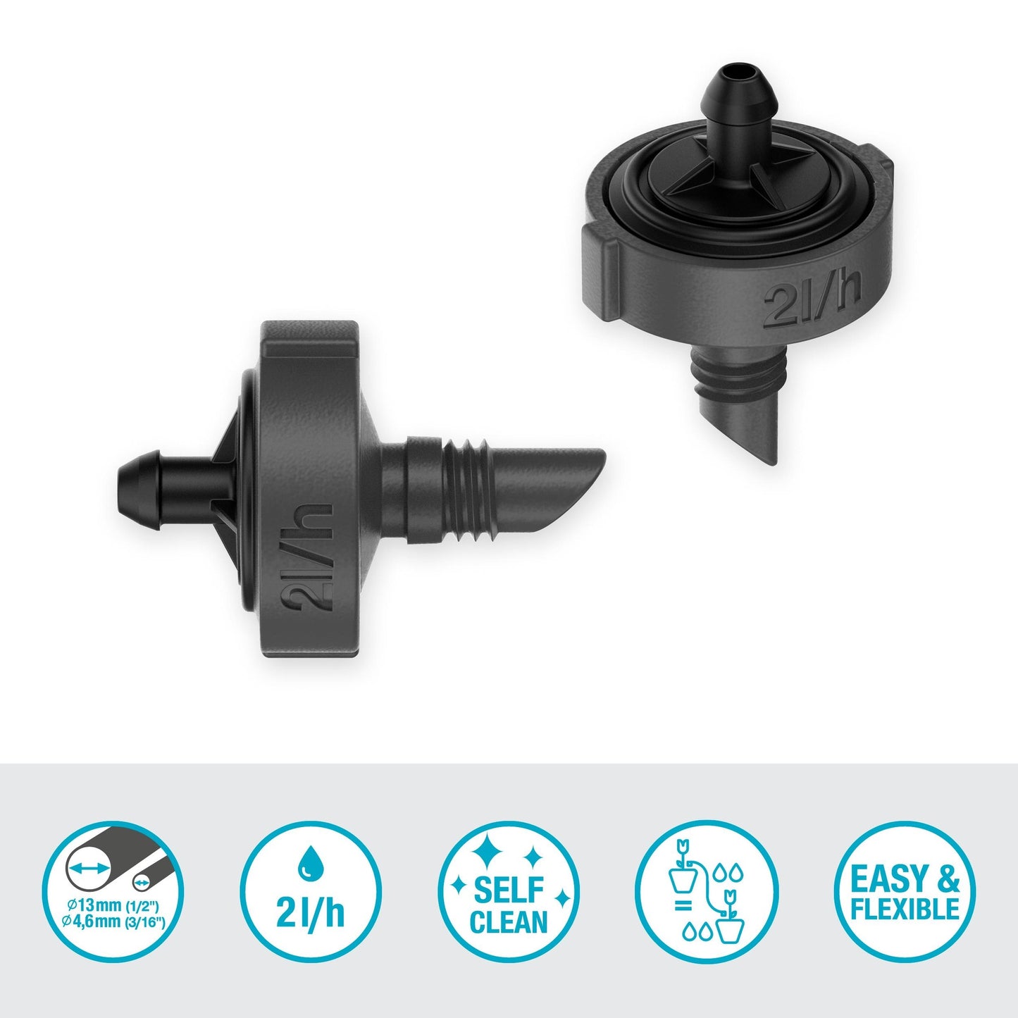 Gotejador de fim de linha autocompensador Gardena Microdripsystem de 2 l/h