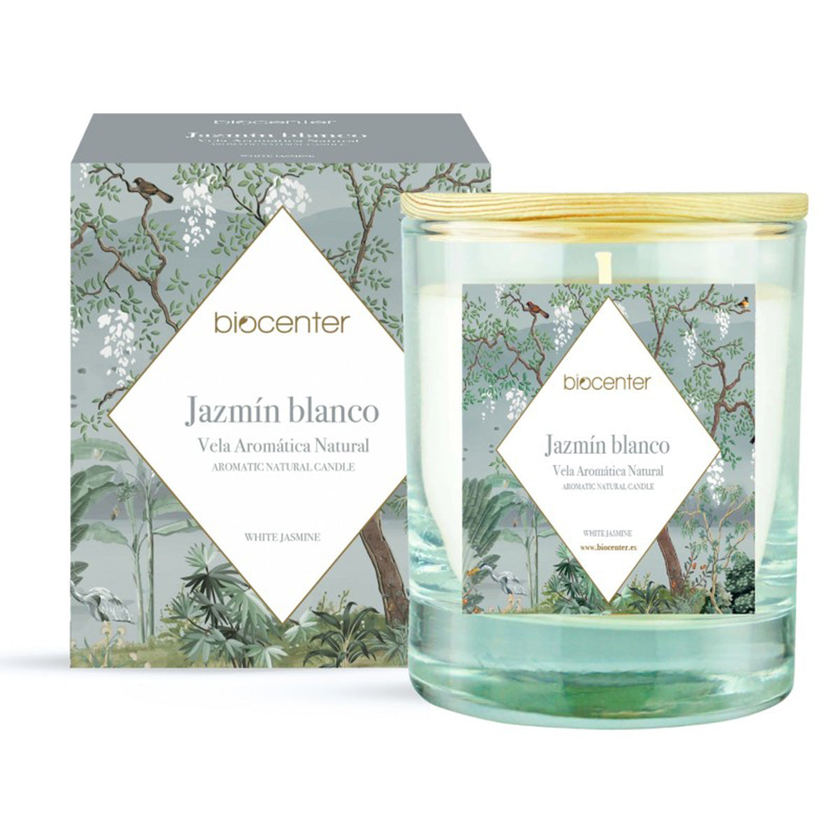 Vela Natural de Jasmim Branco - Cera Vegetal e Óleos Essenciais, Biocenter, 200 g