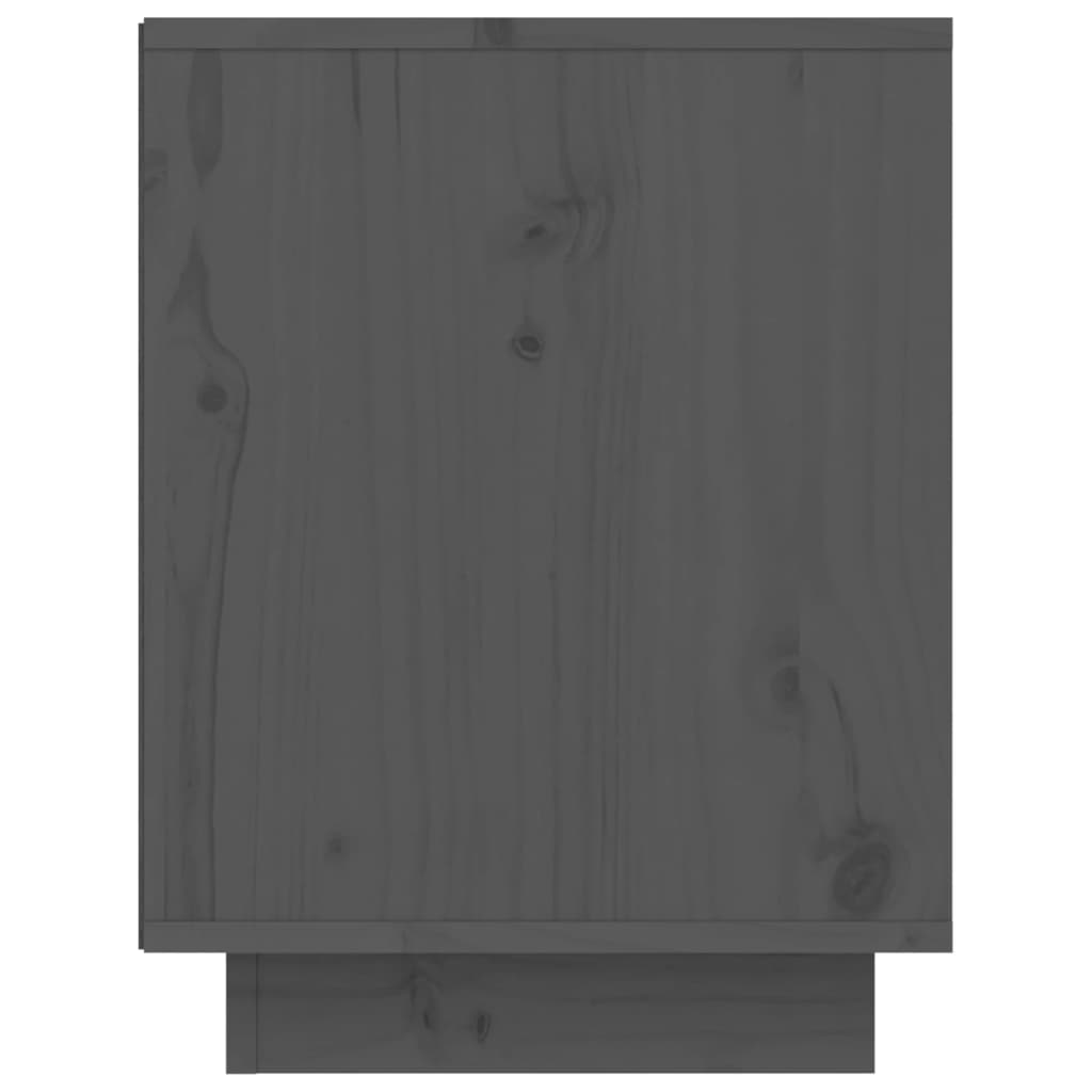 Armario Zapatero De Madera Maciza De Pino Gris 60x34x45 Cm / Vetonek_5