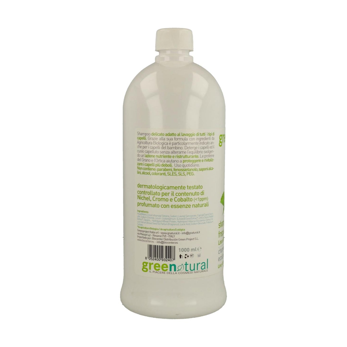 Champô de lavagem frequente de linho e urtiga Greenatural 1 L