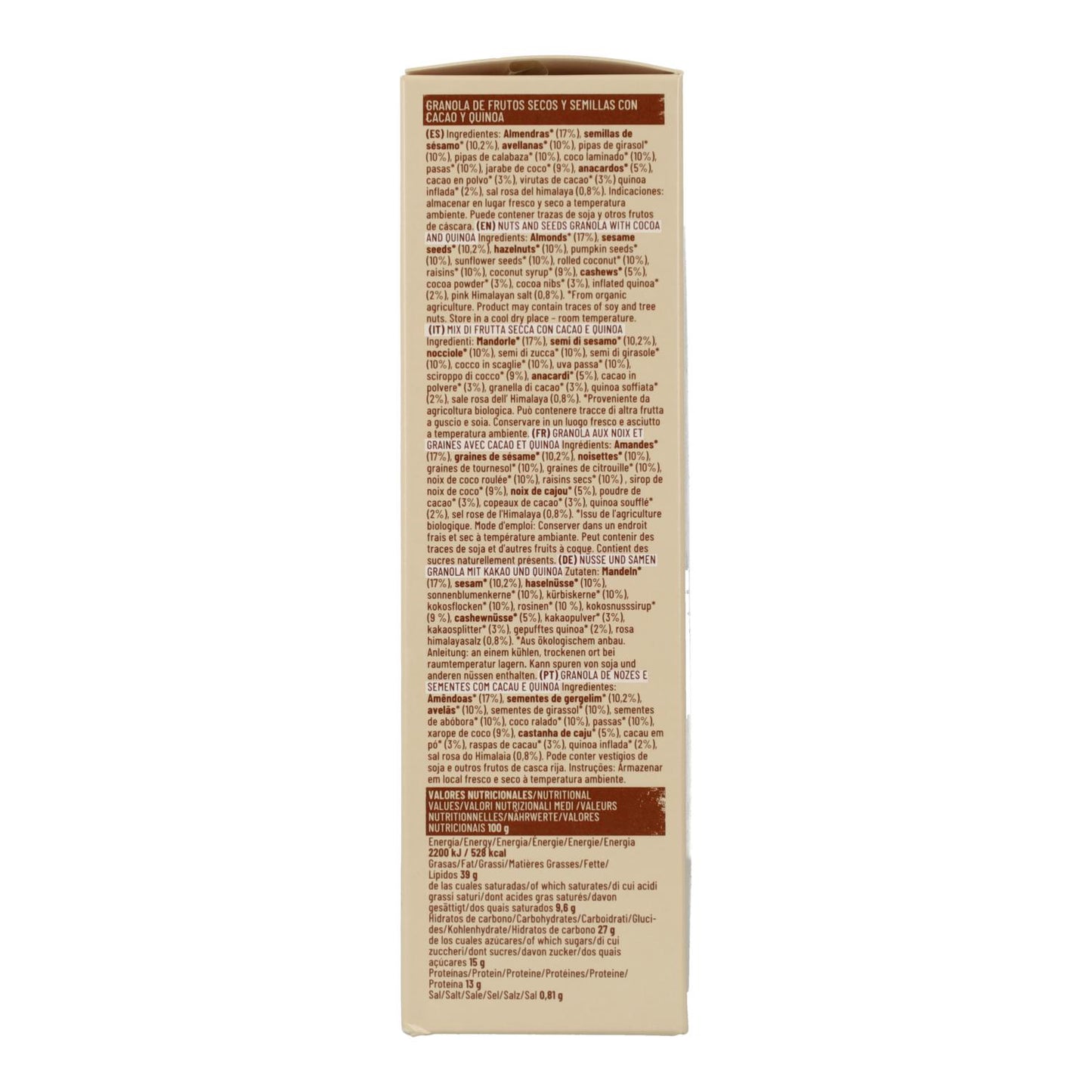 Granola de Cacau e Quinoa Biológica Natruly 325 g