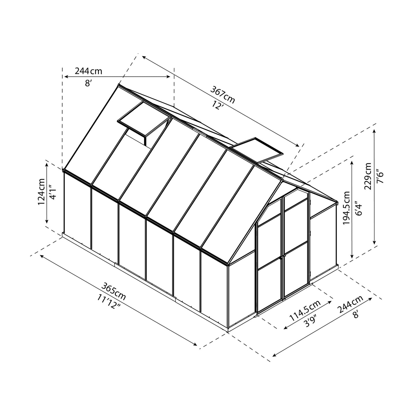 Estufa Dupla Camada Essence 367x244x229 cm