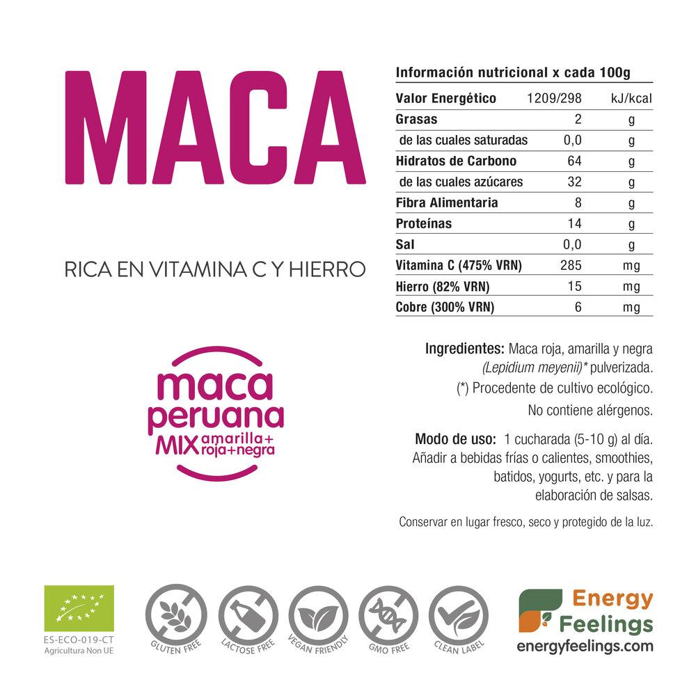 Embalagem de 2x Maca BIO em pó Energy Feelings 1kg