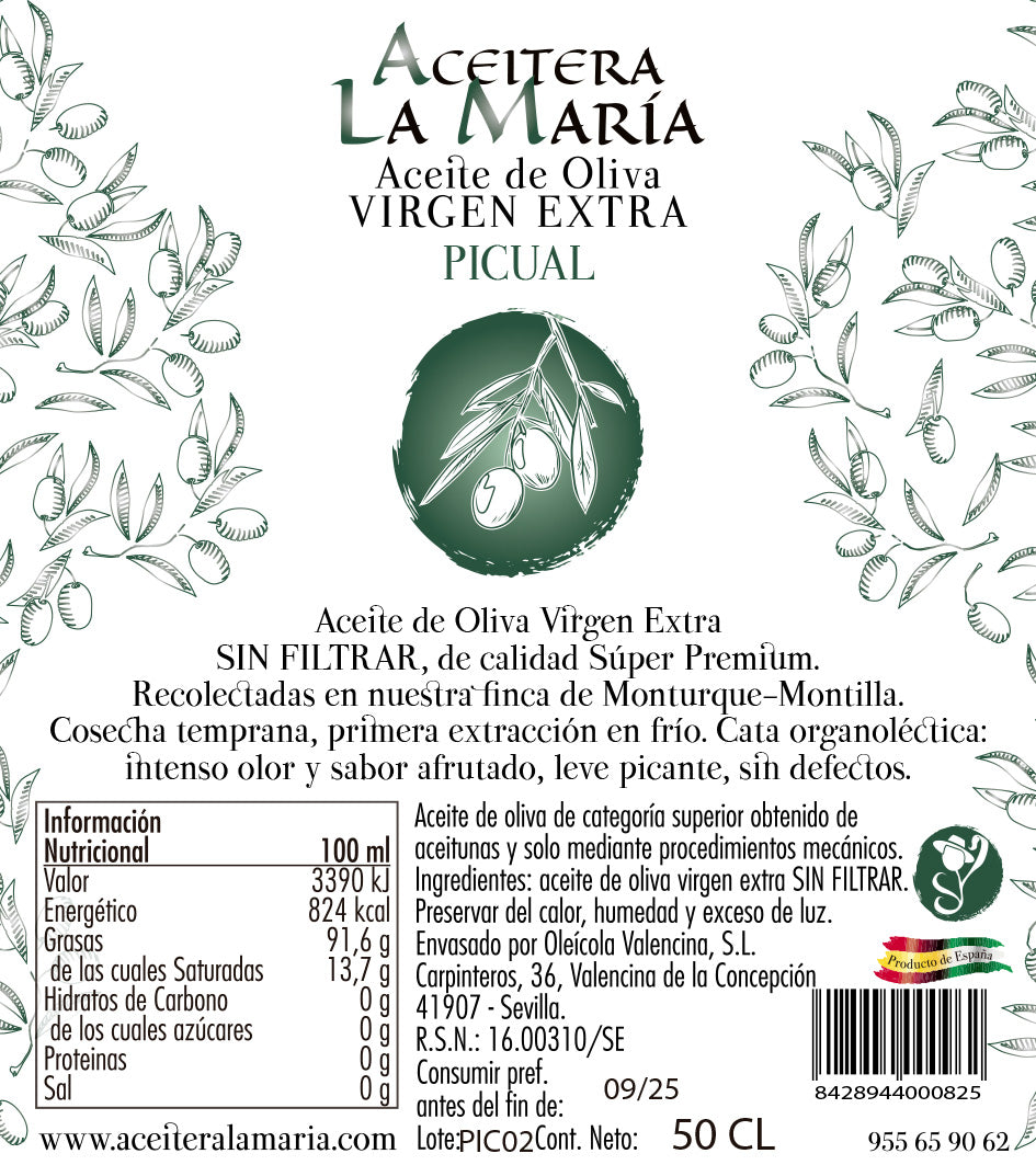 Aceite De Oliva Virgen Extra 50 Cl Cristal Picual Cosecha 2025/2026_2