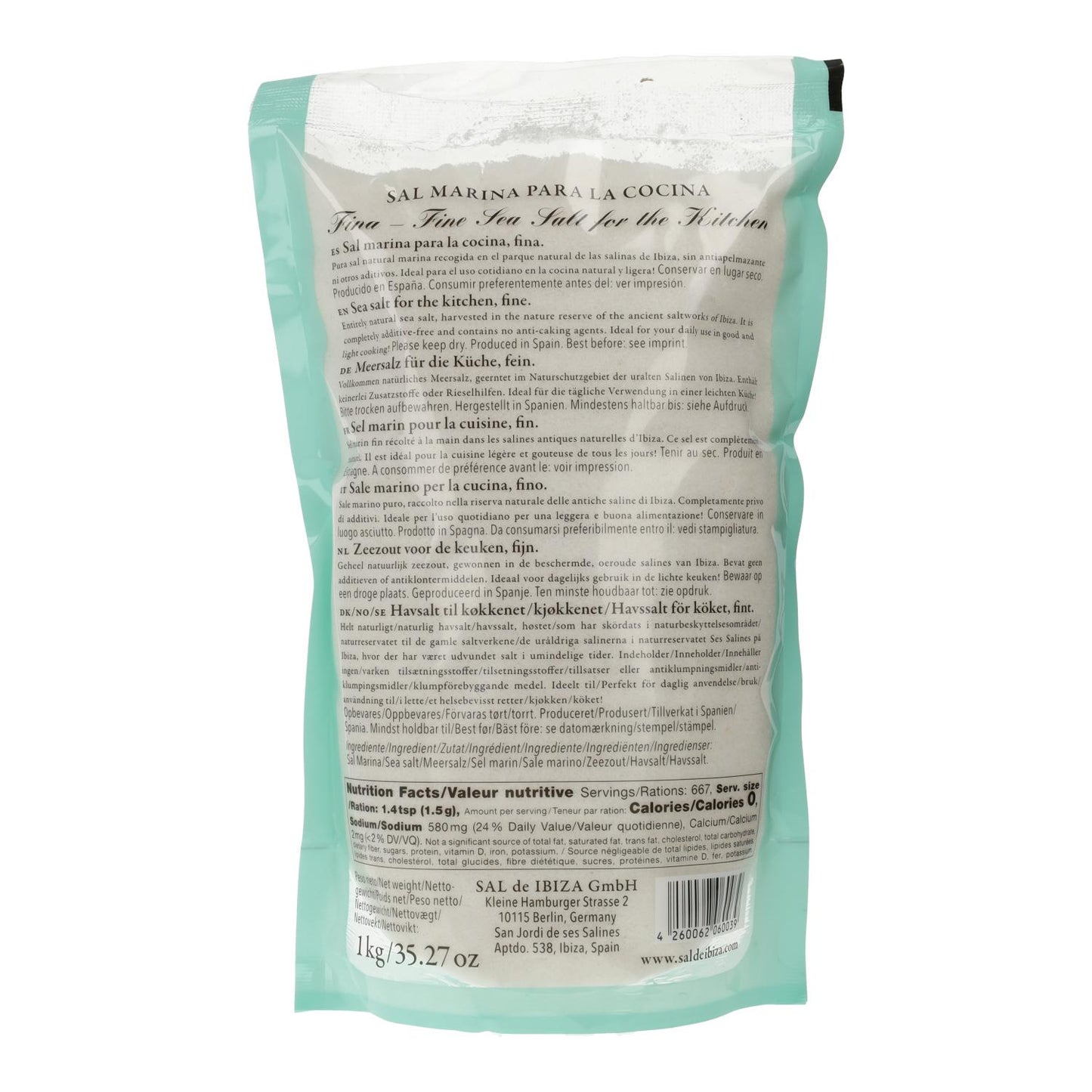 Sal fino de mesa Sal de Ibiza 1 kg