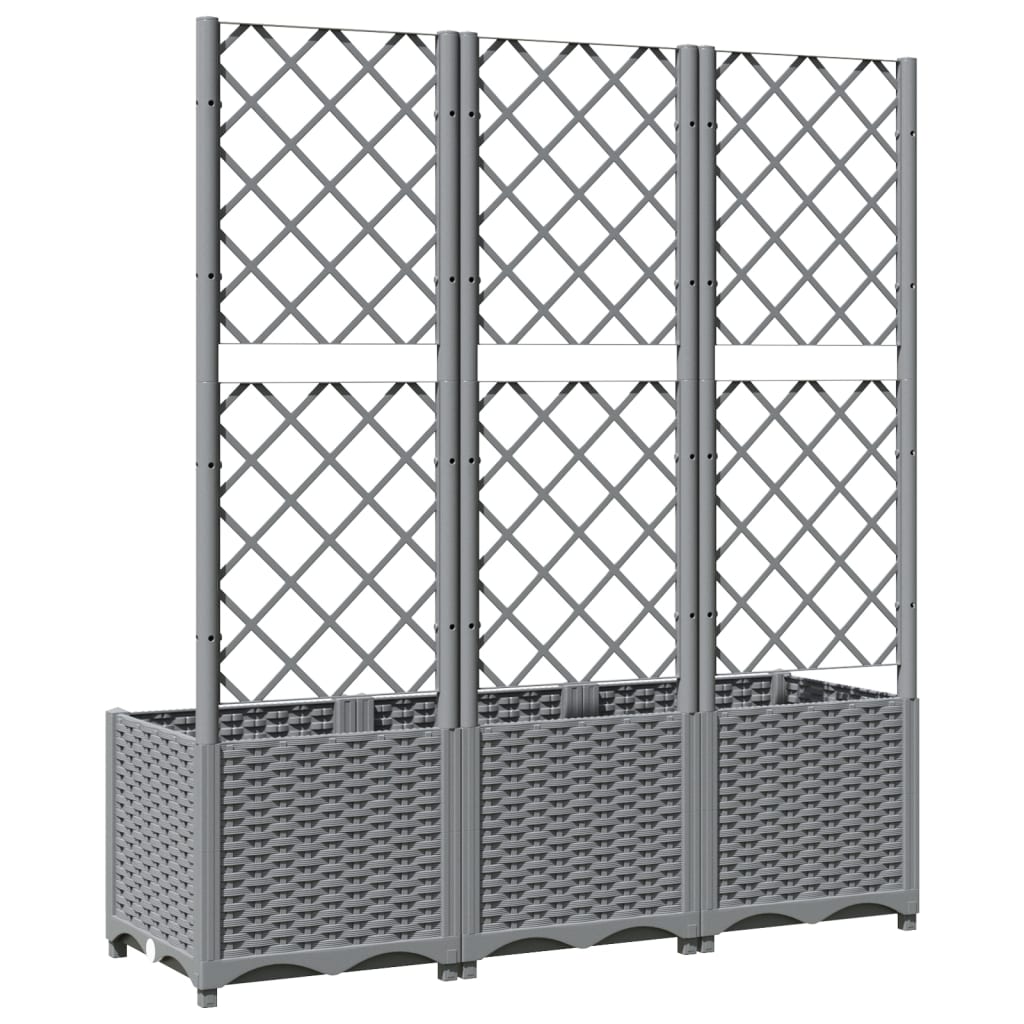 Jardinera Con Enrejado Pp Gris Claro 120x40x136 Cm_5