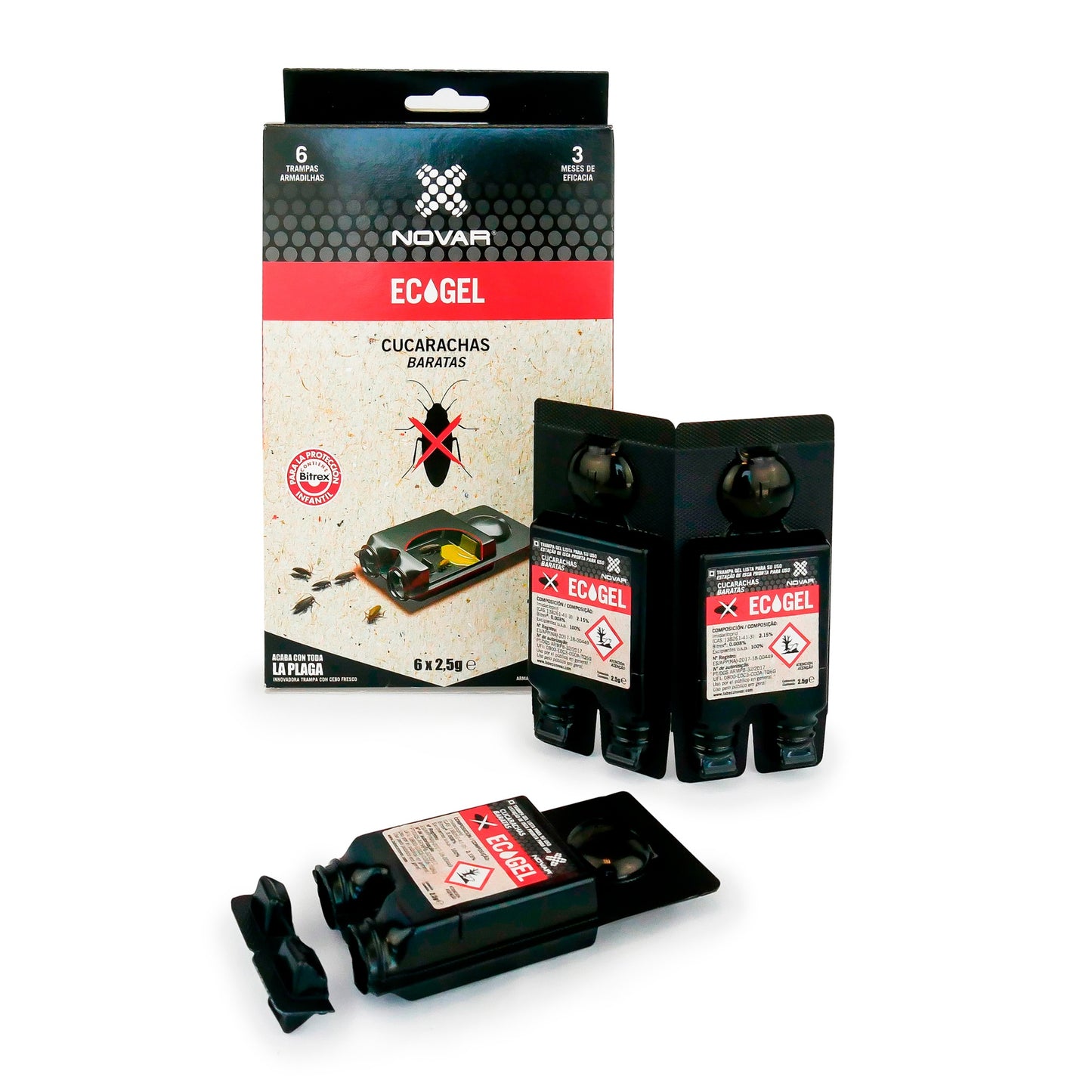 Armadilha para baratas Novar Ecogel 6 x 2,5 g