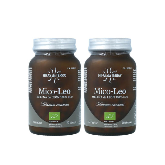 Pack 2x Mico Leo Juba de Leão BIO Hifas da Terra 677mg 70 cápsulas