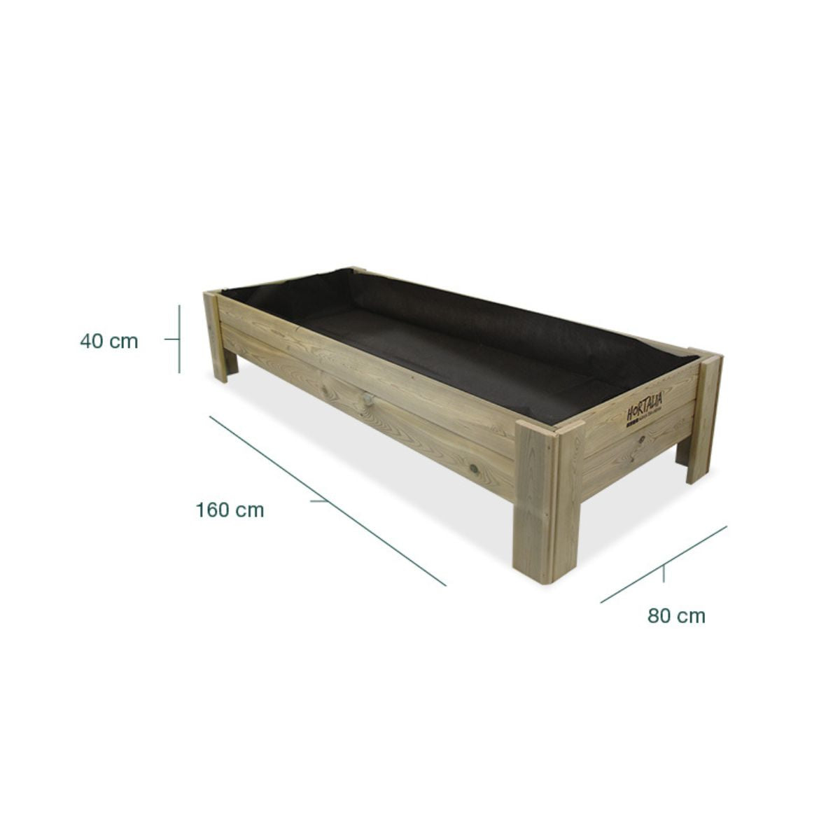 Mesa de cultivo baixa Gardenbrico XL40 Hortalia 220 L