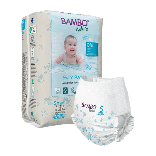 Fraldas Bambo Nature Water Pants Tamanho S (7-12 Kg) Bambo Nature 12 unidades