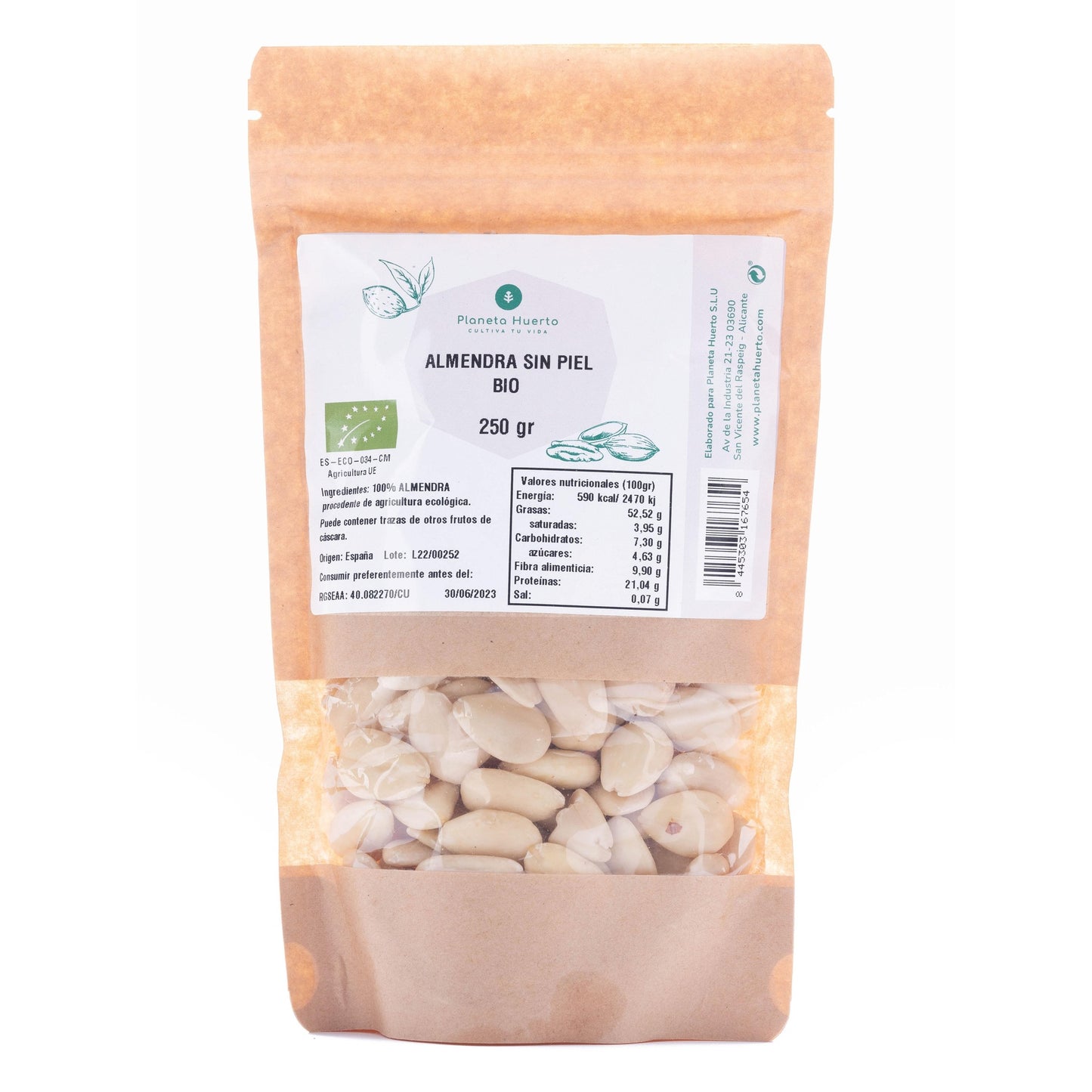 Amêndoas descascadas ECO Planeta Huerto 250 g