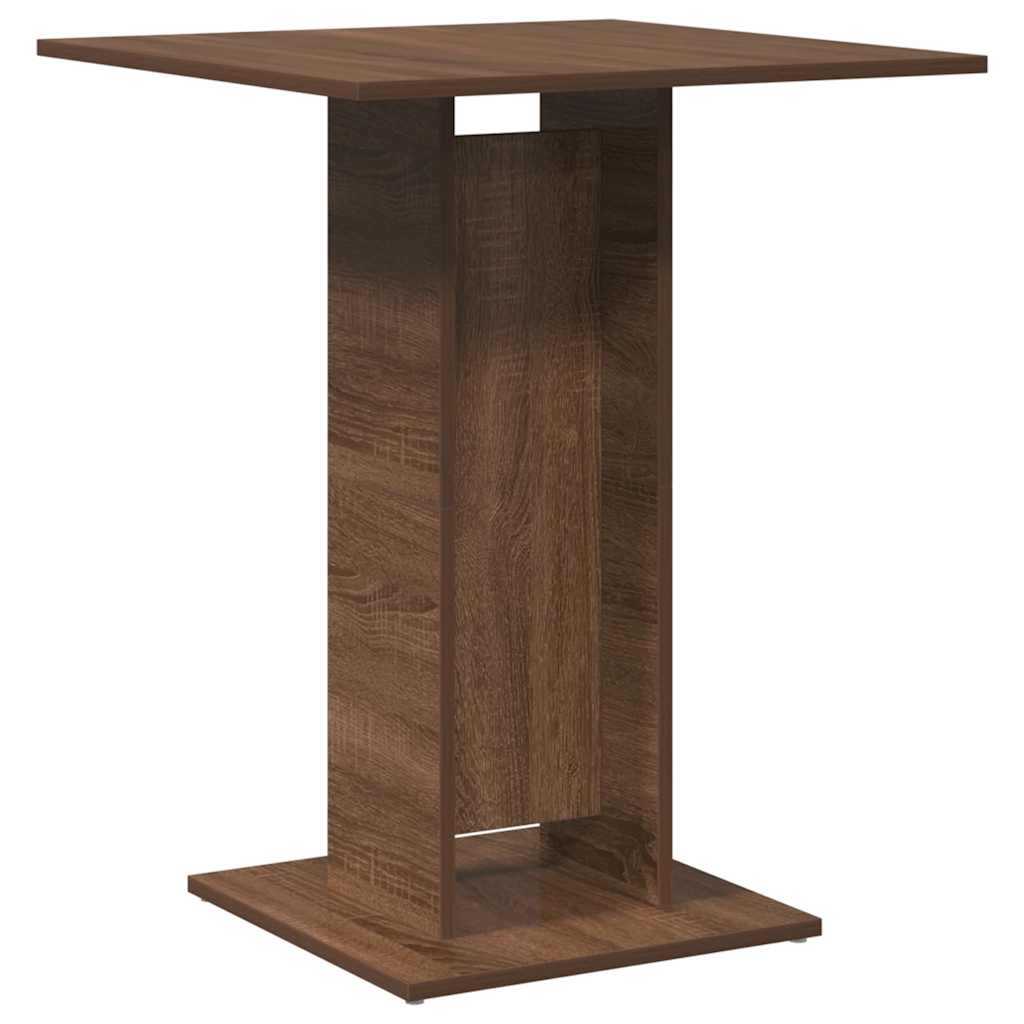Mesa De Bistró Madera Contrachapada Roble Marrón 60x60x75 Cm_4