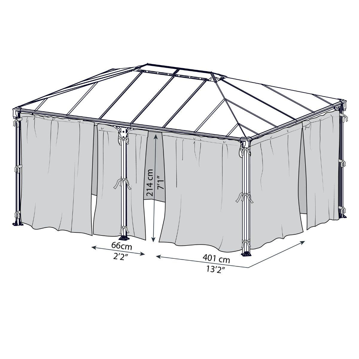 Conjunto de cortinas para gazebo gazebo Martinica 5000 + Milano 4300 Canopia da Palram