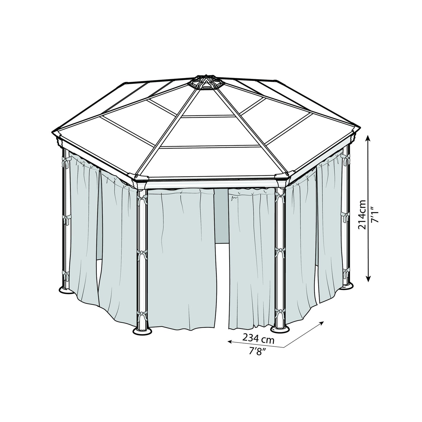 Conjunto de cortinas para o gazebo Roma / Mónaco