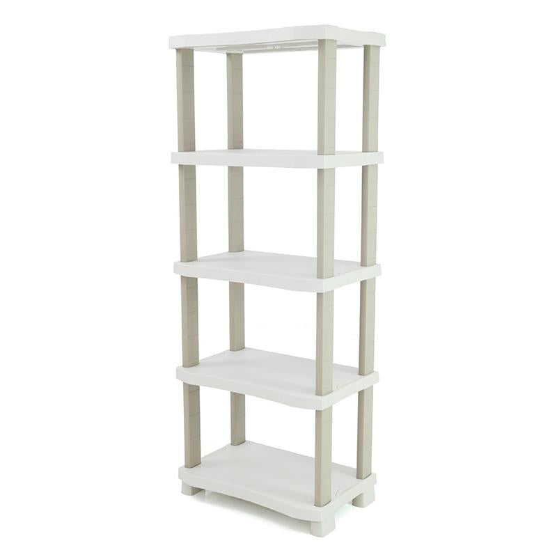 Estante de 70 cm com 5 prateleiras economizadoras de espaço, Plastiken Bege