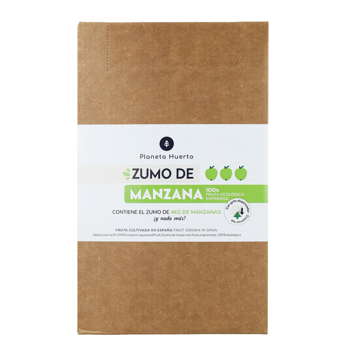 Sumo de maçã 100% extraído do Eco Planeta Huerto 3L