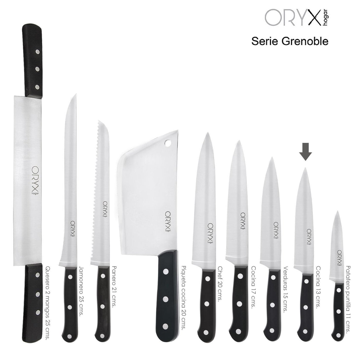 Cuchillo Grenoble Cocina Hoja Acero Inoxidable 13 Cm. Negro_3