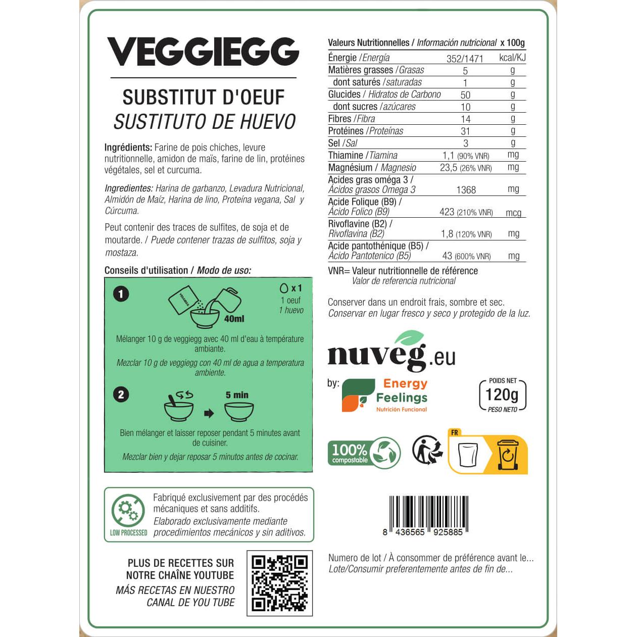 Ovos vegetarianos Nuveg 120 g