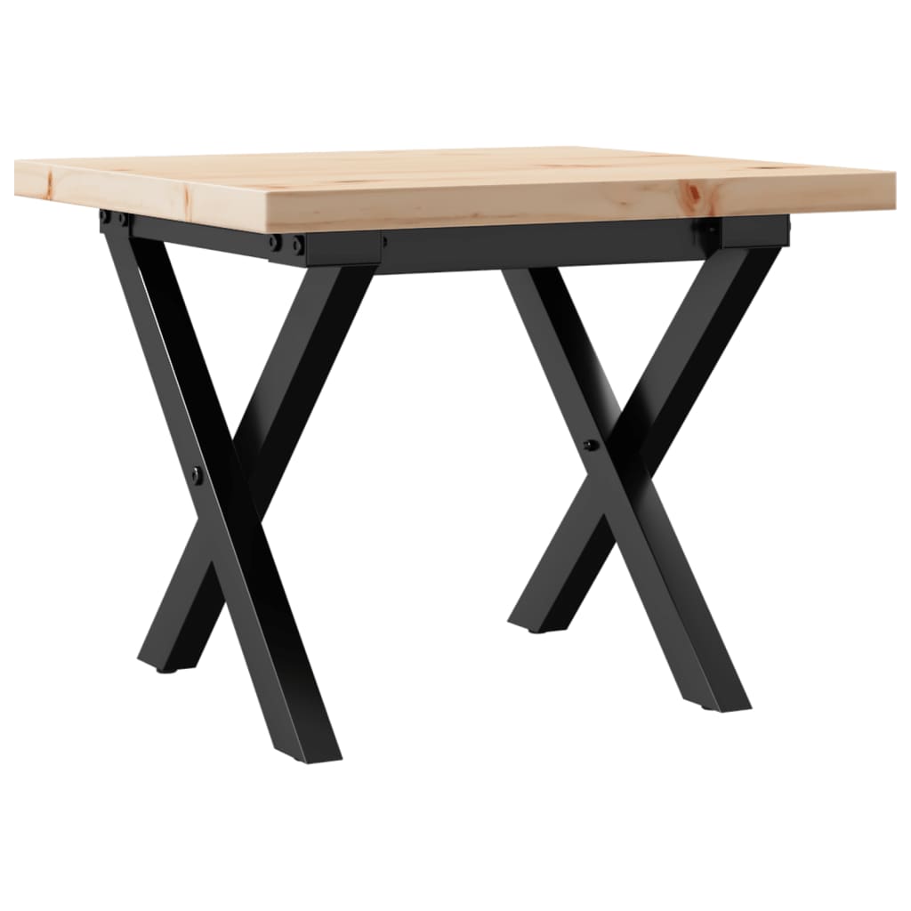 Mesa De Centro Marco X Madera Maciza Pino Y Acero 40x40x35,5 Cm_4