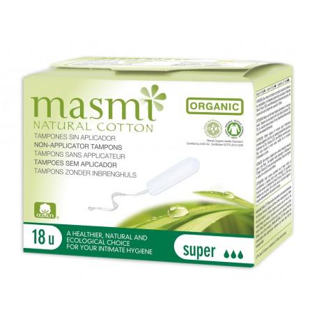 Tampões Masmi Eco Cotton Super sem aplicador, 18 unid.