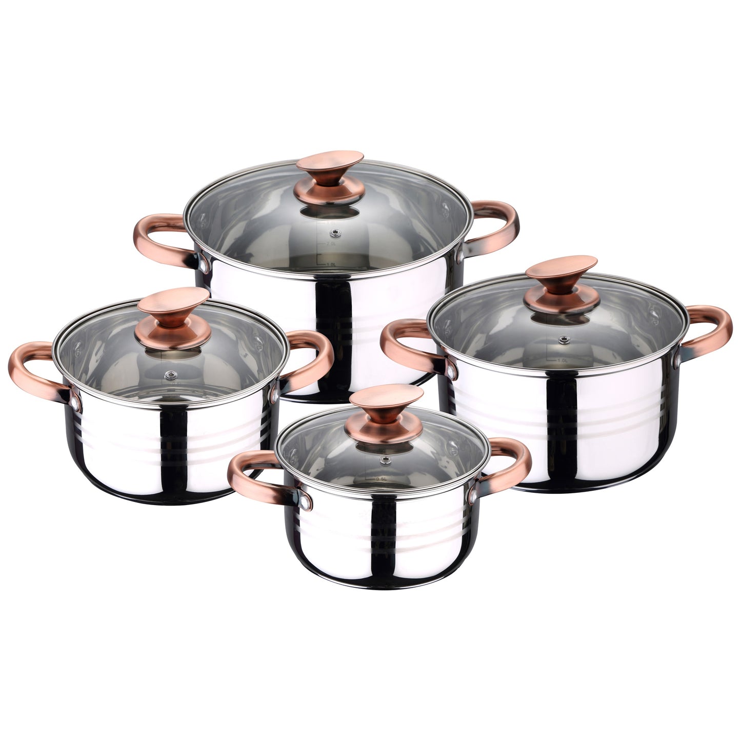 Batería de Cocina San Ignacio Altea 8 Pzas Acero Inoxidable Apta para Inducción + Set de 3 Cuchillos con Barra Magnética_4