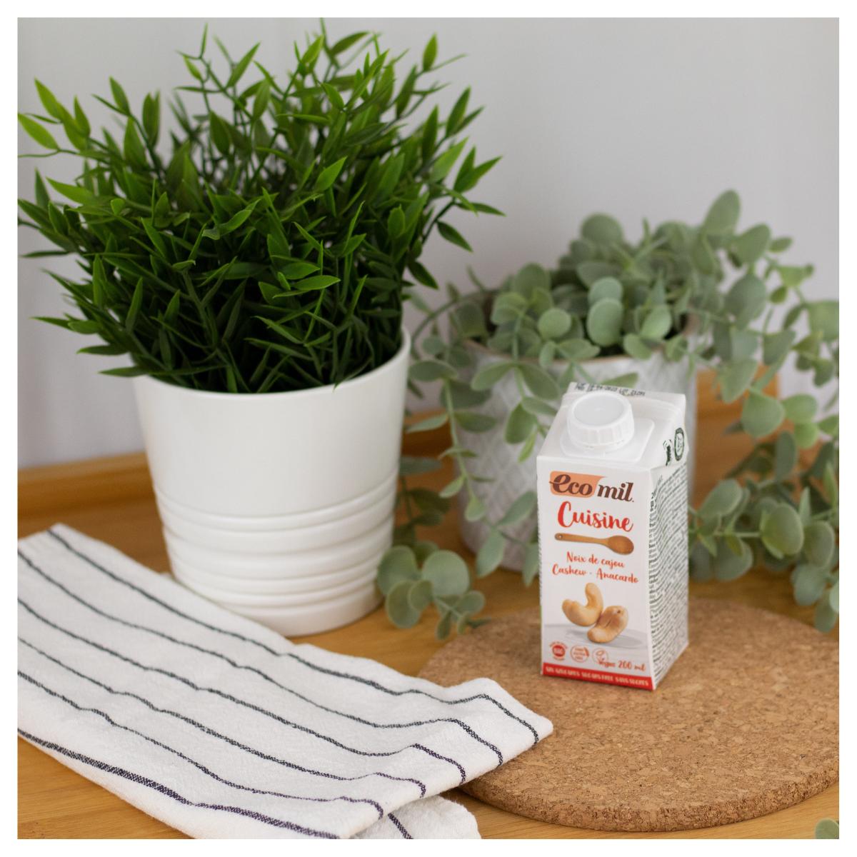 Creme Vegetal de Castanha de Caju sem Açúcar Bio Cuisine Ecomil 200 ml