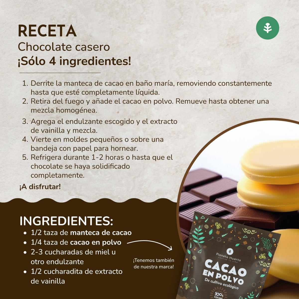 Manteiga de cacau em bolachas ECO Planeta Huerto 250 g