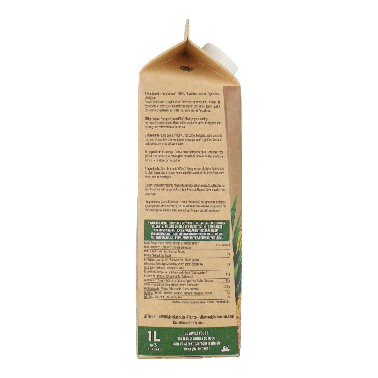 Sumo de Ananás Vitamont 1L