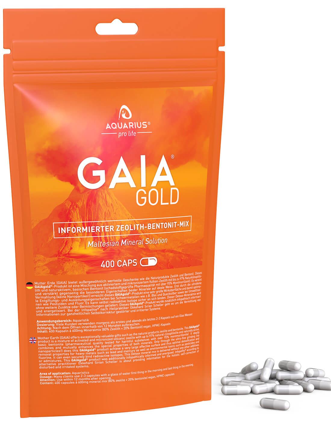 Aquarius Pro Life - Zeolita Bentonita Mezcla Gaiagold 400 Detox-caps