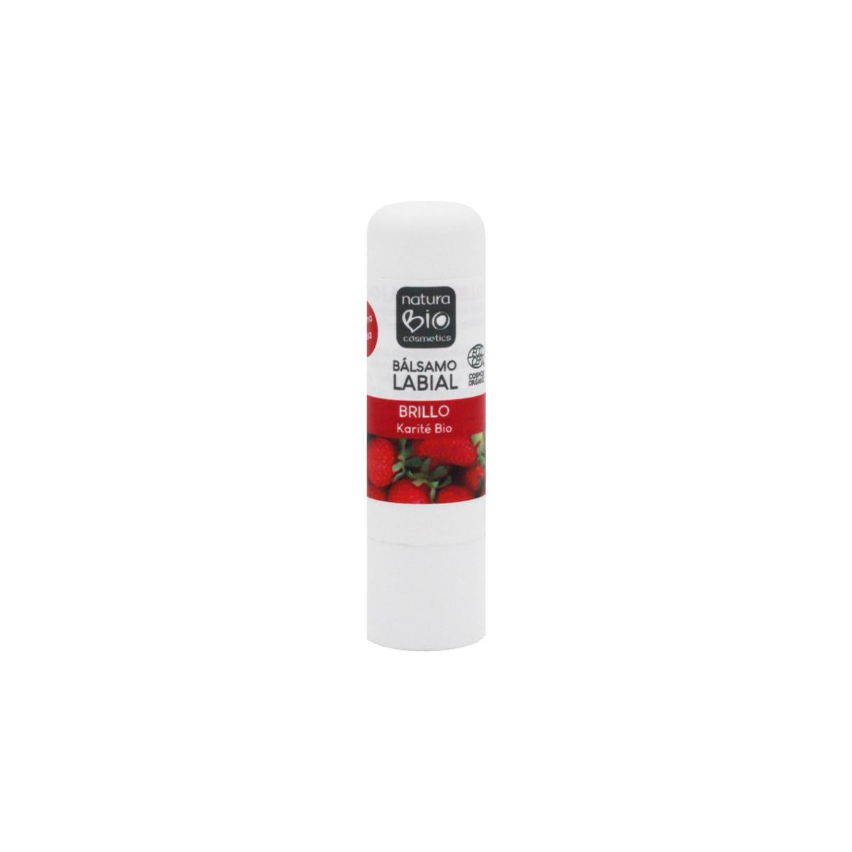 Bálsamo Labial Gloss com Morango e Karité NaturaBIO 5g
