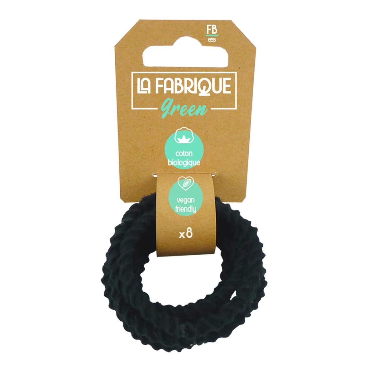 Elásticos de cabelo 100% orgânicos x8 La Fabriaue Verde
