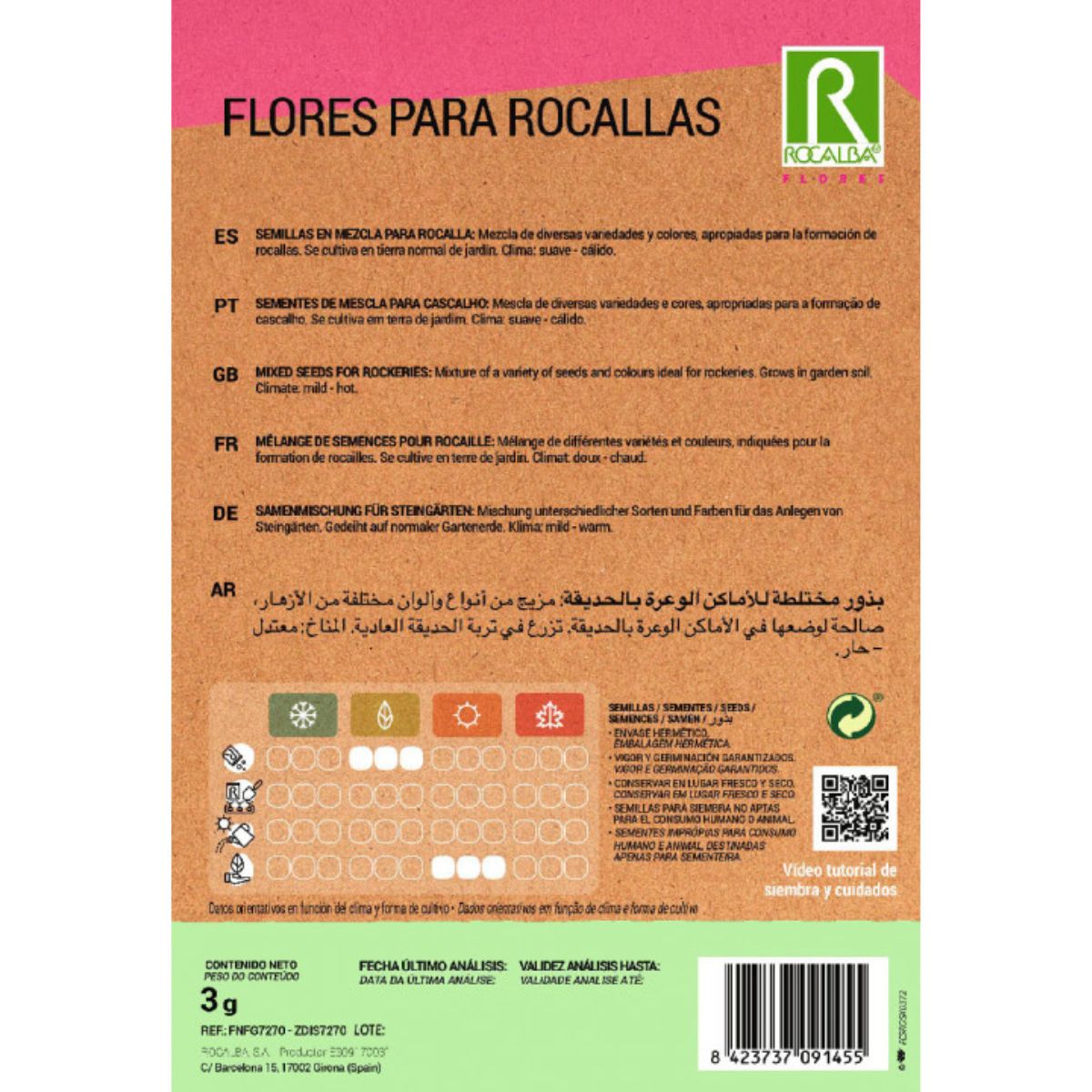 Sementes de flores para jardins ornamentais