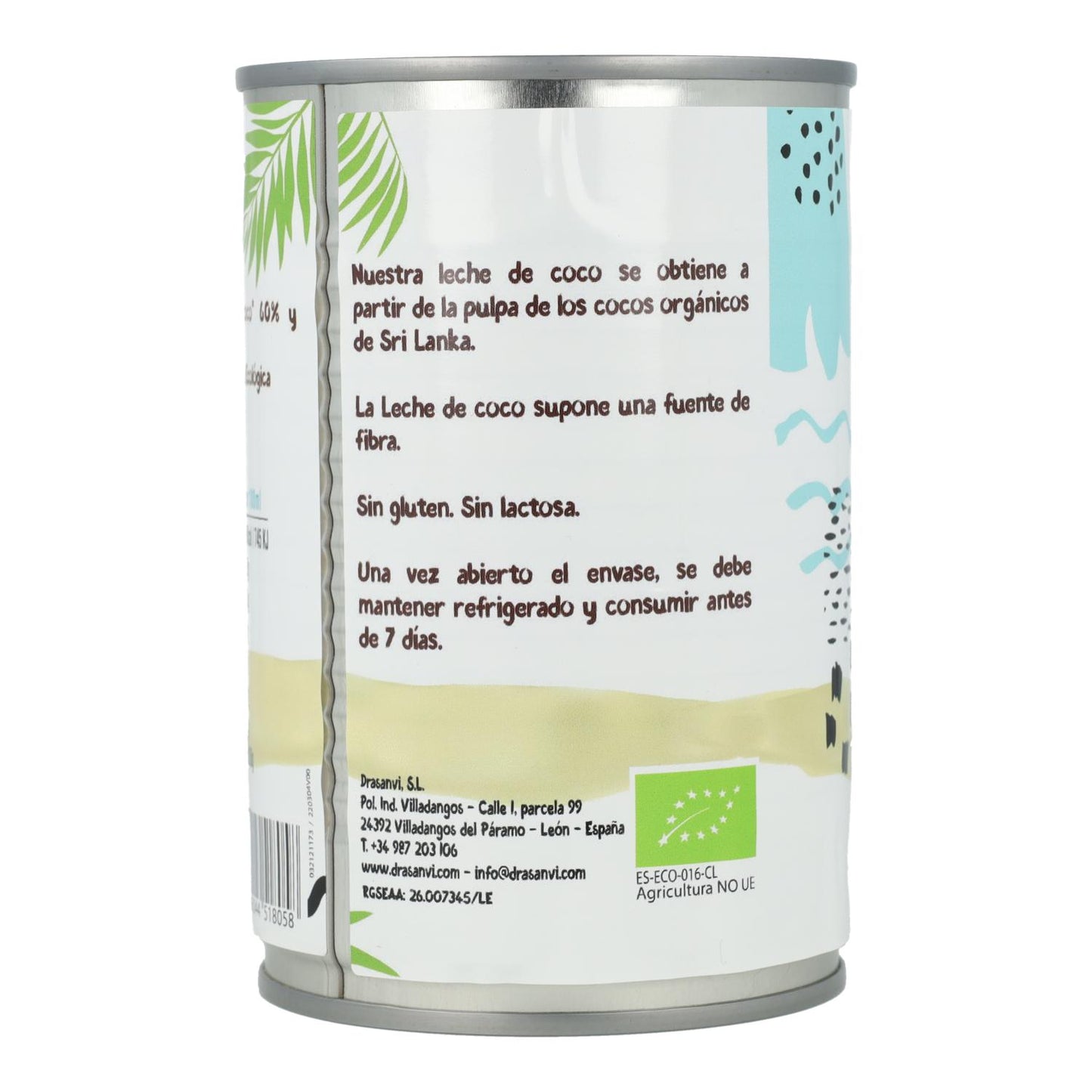 Leite de coco biológico Ecosana 450 ml