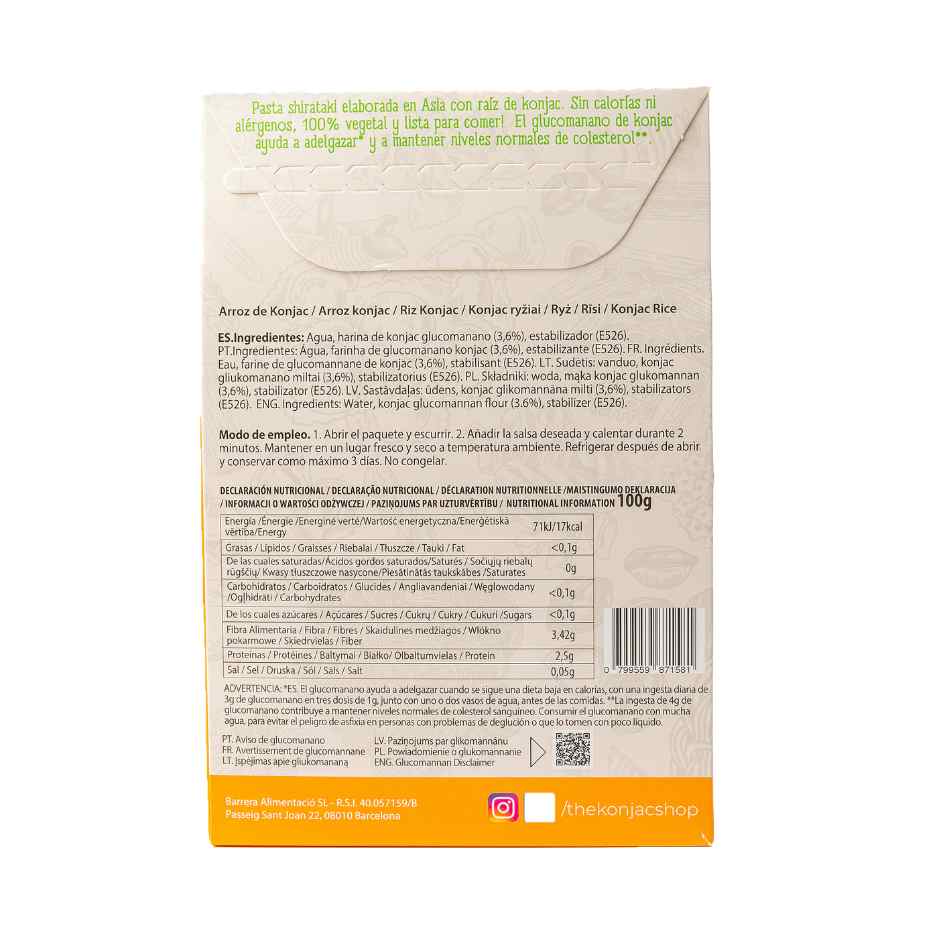 Arroz Konjac The Konjac Shop 270g