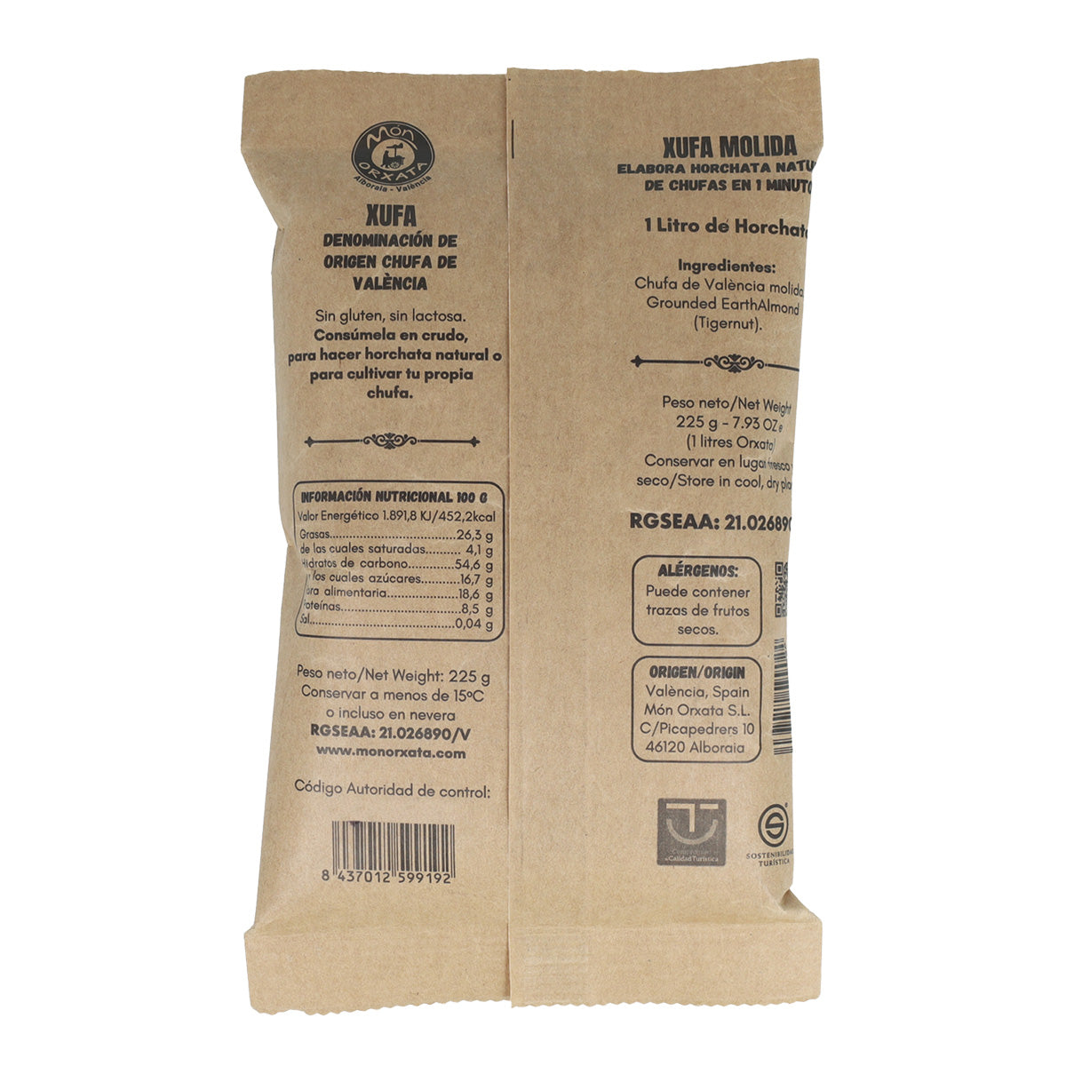 Chufa Moída de Valência DO Mon Orxata 225 g